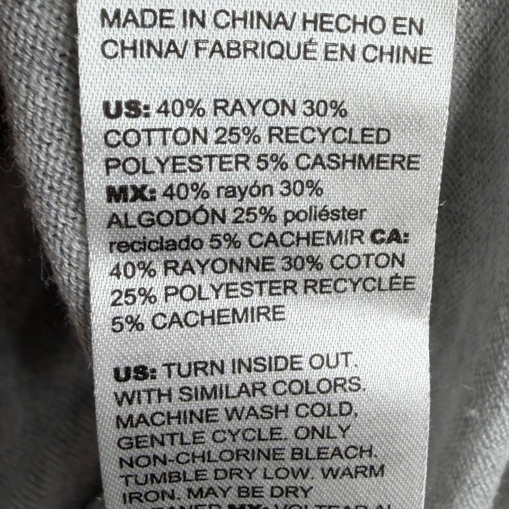 Chicos Cashmere Blend Turtleneck Tunic Sweater size Large Gray - Picture 3 of 8